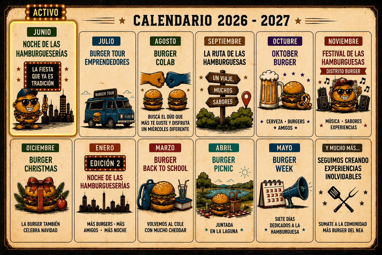 Calendario Distrito Burger 2026-2027